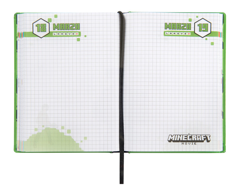 Diario 12 Mesi 25/26 Standard Verde Non Datato Minecraft Movie