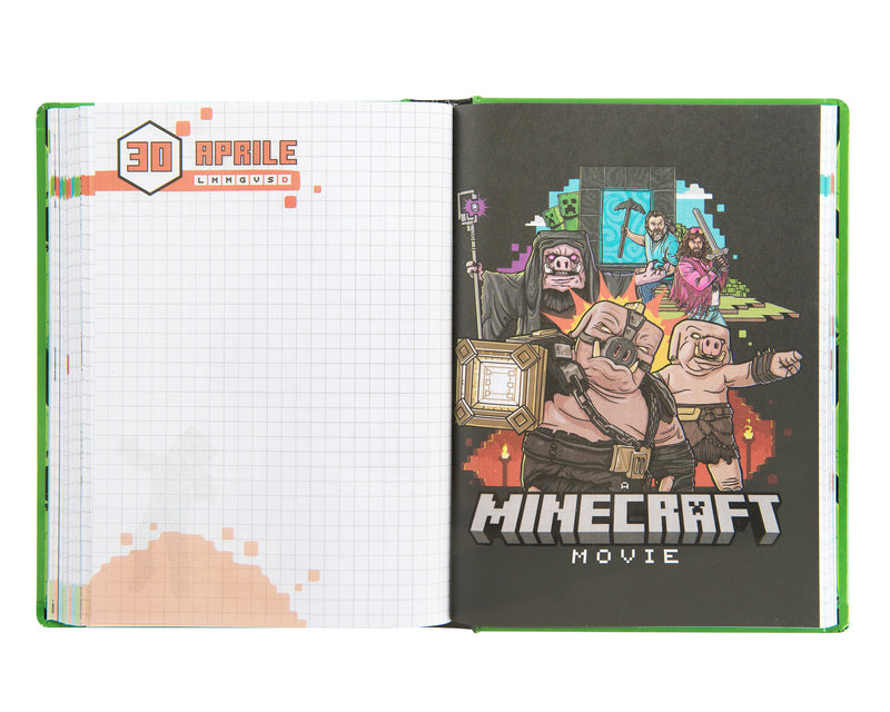 Diario 12 Mesi 25/26 Standard Verde Non Datato Minecraft Movie