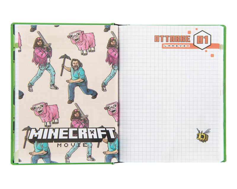 Diario 12 Mesi 25/26 Standard Verde Non Datato Minecraft Movie