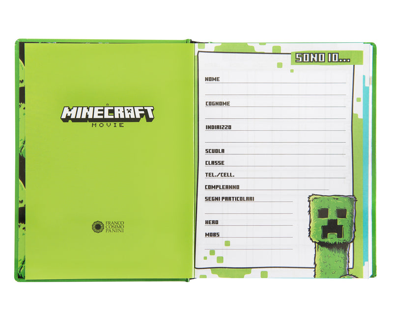 Diario 12 Mesi 25/26 Standard Verde Non Datato Minecraft Movie