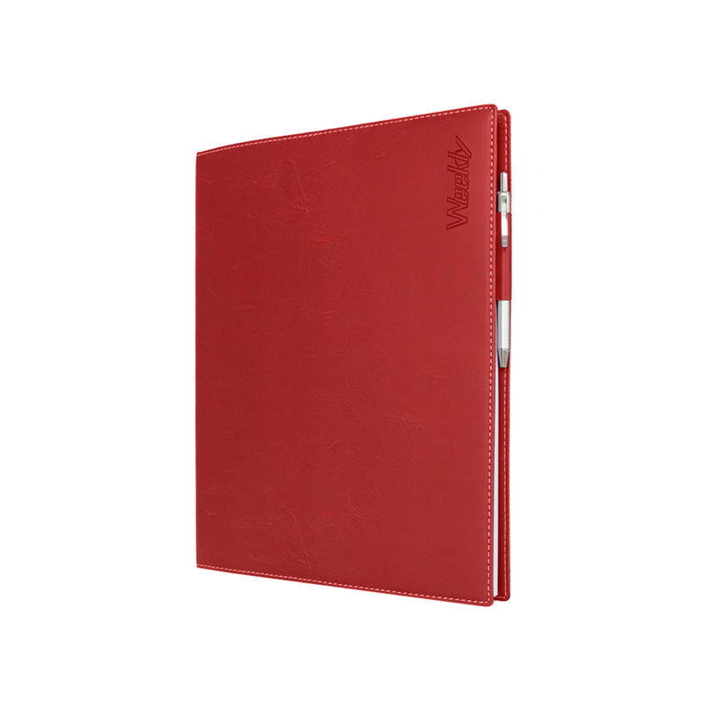 Agenda 12 Mesi Settimanale Intempo Weekly Skin 2026 Intercambiabile in Similpelle Rosso 17 x 24 cm