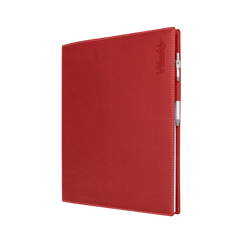 Agenda 12 Mesi Settimanale Intempo Weekly Skin 2026 Intercambiabile in Similpelle Rosso 21 x 26 cm