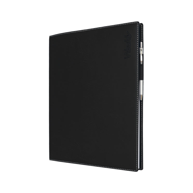 Agenda 12 Mesi Settimanale Intempo Weekly Skin 2026 Intercambiabile in Similpelle Nero 21 x 26 cm