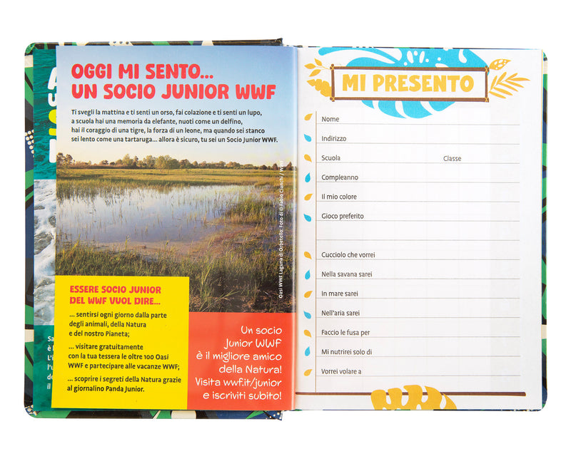 Diario 12 Mesi 25/26 Standard Lupo WWF Illustrato