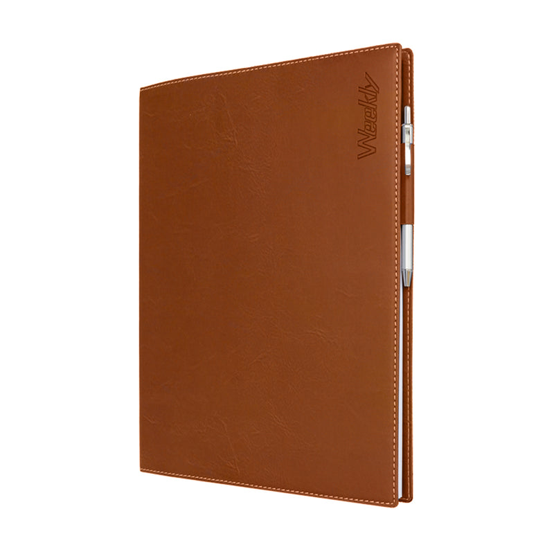 Agenda 12 Mesi Settimanale Intempo Weekly Skin 2026 Intercambiabile in Similpelle Beige 21 x 30 cm