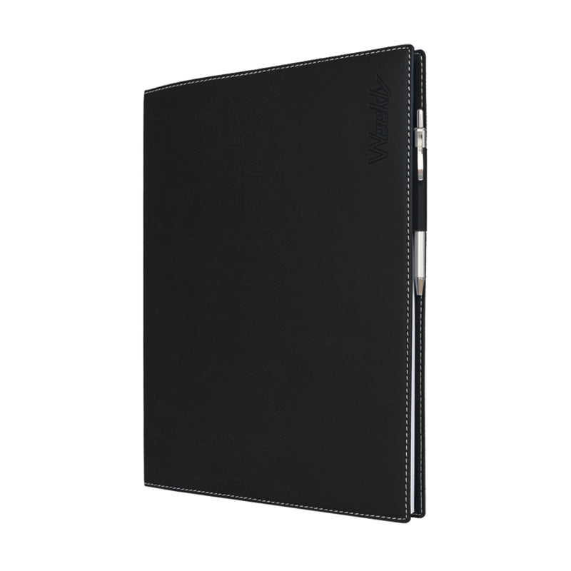 Agenda 12 Mesi Settimanale Intempo Weekly Skin 2026 Intercambiabile in Similpelle Nero 21 x 30 cm
