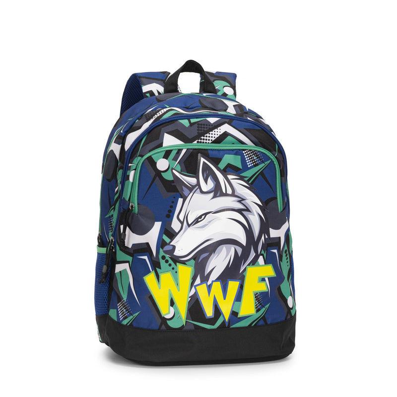 Zaino Scuola Organizzato WWF Illustrato Lupo