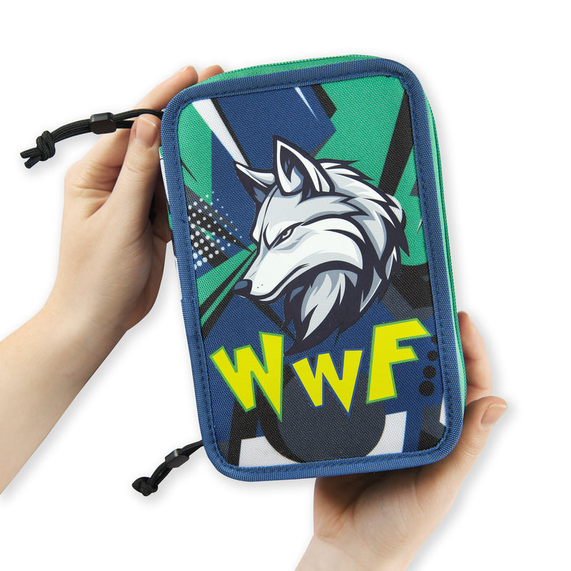 Astuccio 3 Zip WWF Illustrato Lupo