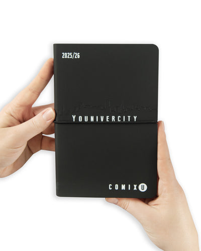 Agenda Settimanale 13 Mesi 25/26 Medium Comix U Younivercity Black e White