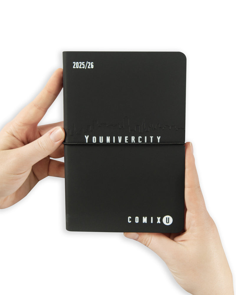 Agenda Settimanale 13 Mesi 25/26 Medium Comix U Younivercity Black e White