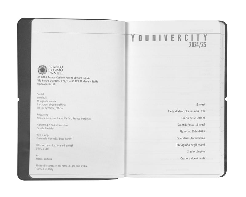 Agenda Settimanale 13 Mesi 25/26 Medium Comix U Younivercity Grey