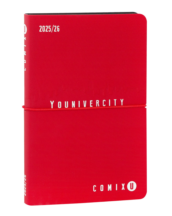 COMIX U Younivercity - Agenda Semanal De 13 Meses, Tamaño Mediano, 2024-2025, Tapa Dura, Cierre Elástico Y 224 Páginas, Ideal Para Universidad, 11,8 X 18 Cm, Color Azul