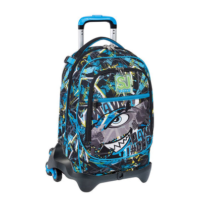 Zaino scuola doppio scomparto SJ Gang Sj Ever Switie Girl, Reflex Blue - 30  x 41,5 x 17,5 cm - Sj Gang - Cartoleria e scuola