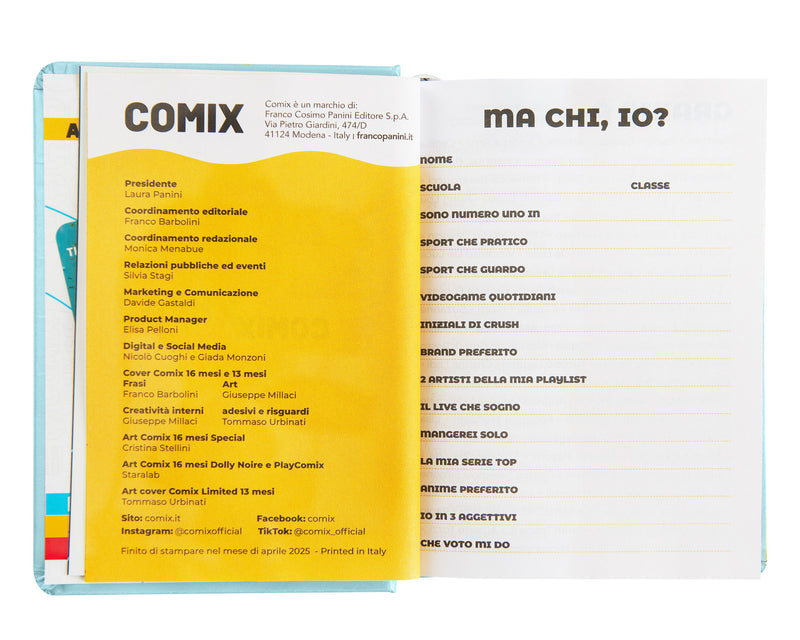Diario Comix 16 Mesi 25/26 Standard Azure