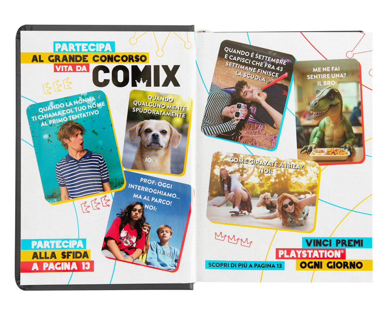Diario Comix 16 Mesi 25/26 Mini Black&Silver