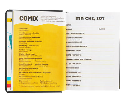 Diario Comix 16 Mesi 25/26 Mini Black&Silver