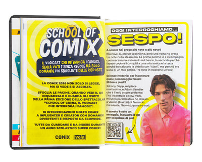 Diario Comix 16 Mesi 25/26 Mini Black&Silver