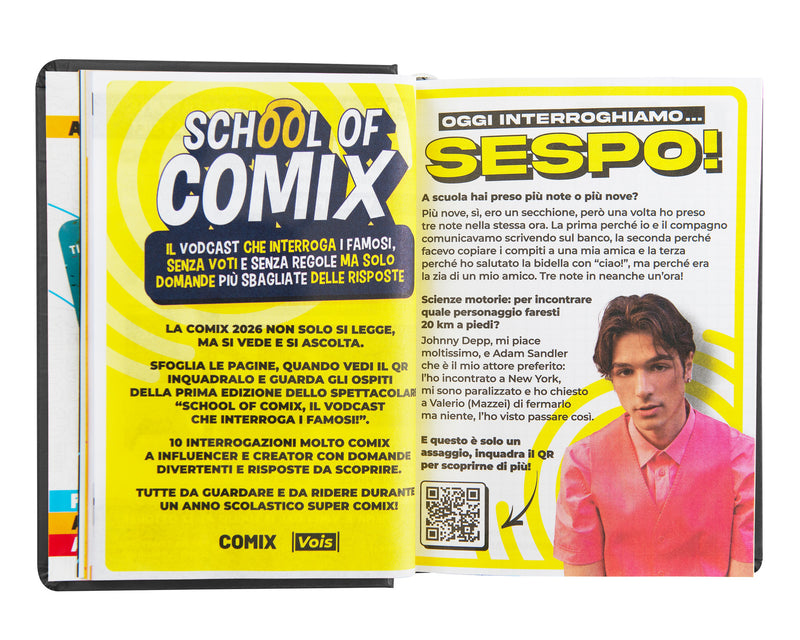 Diario Comix 16 Mesi 25/26 Mini Black&Silver
