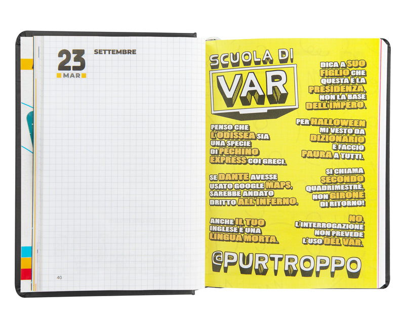 Diario Comix 16 Mesi 25/26 Mini Black&Silver