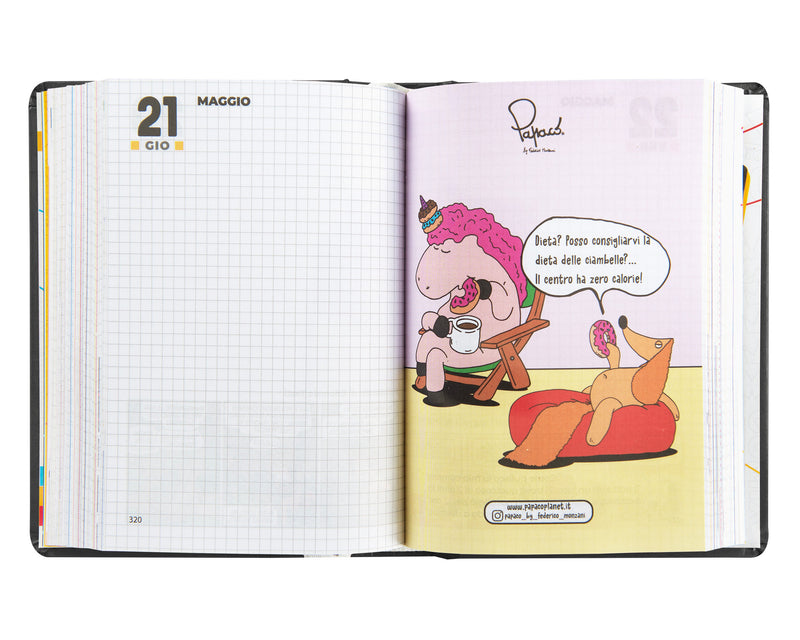 Diario Comix 16 Mesi 25/26 Mini Black&Silver