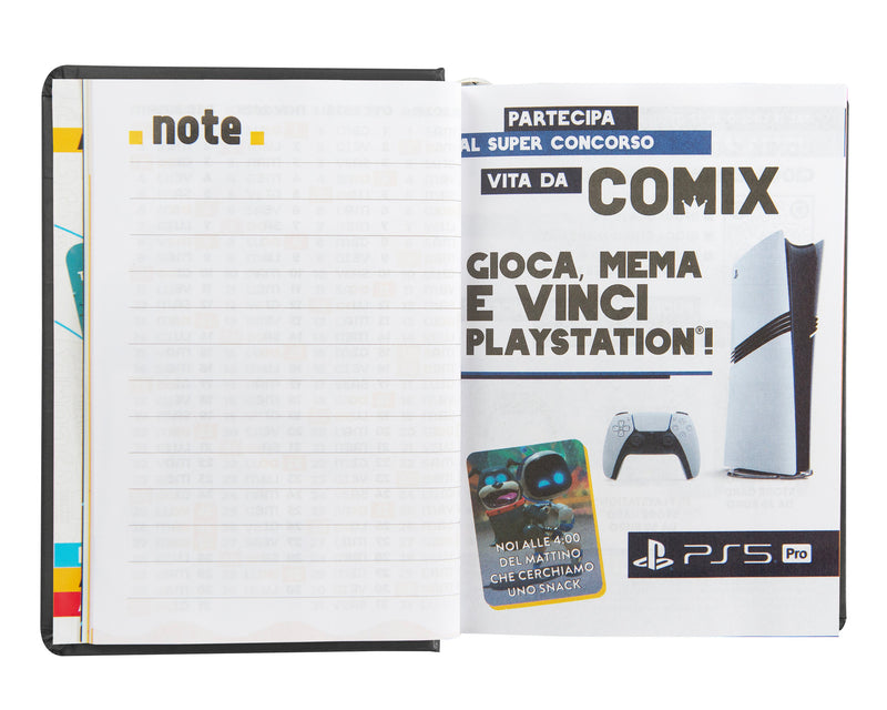 Diario Comix 16 Mesi 25/26 Mini Black&Silver