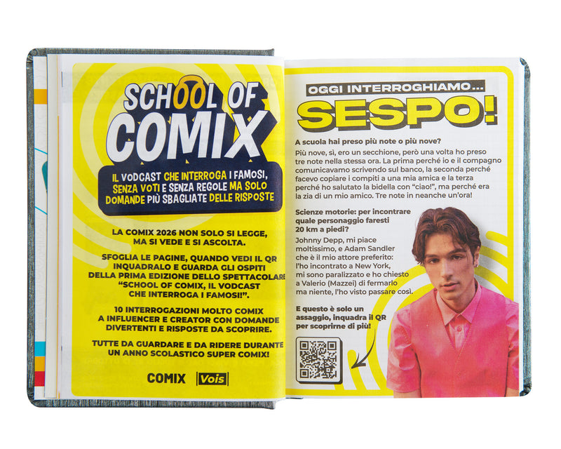Diario Comix 16 Mesi 25/26 Mini Gear Black