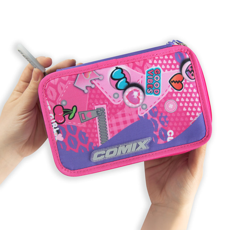 Astuccio 3 Zip Comix Wave Pins Girl