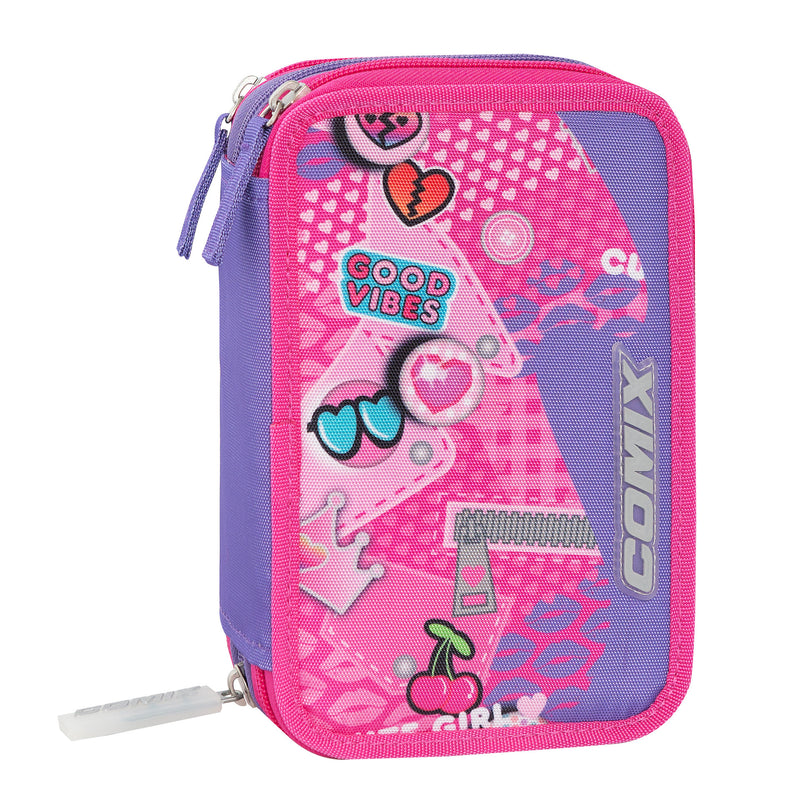Astuccio 3 Zip Comix Wave Pins Girl