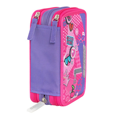 Astuccio 3 Zip Comix Wave Pins Girl