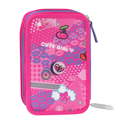 Astuccio 3 Zip Comix Wave Pins Girl