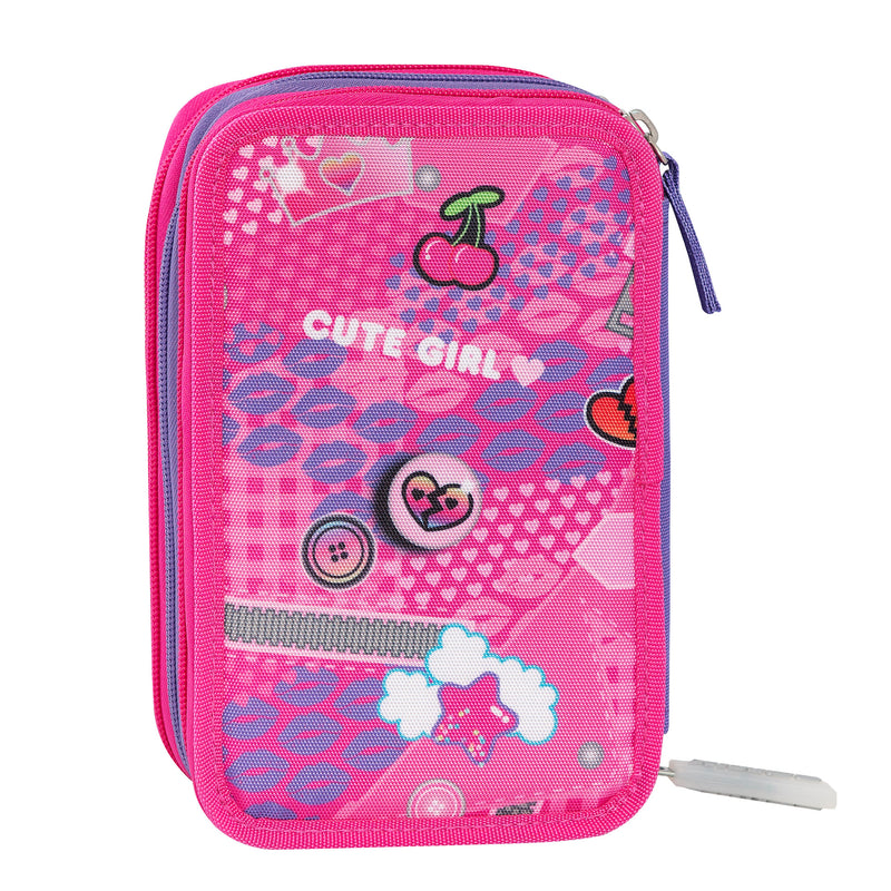 Astuccio 3 Zip Comix Wave Pins Girl
