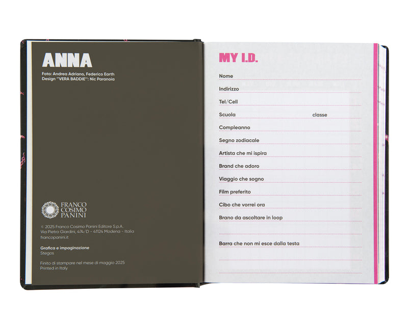 Diario 16 Mesi 25/26 Medium Anna Pepe Black