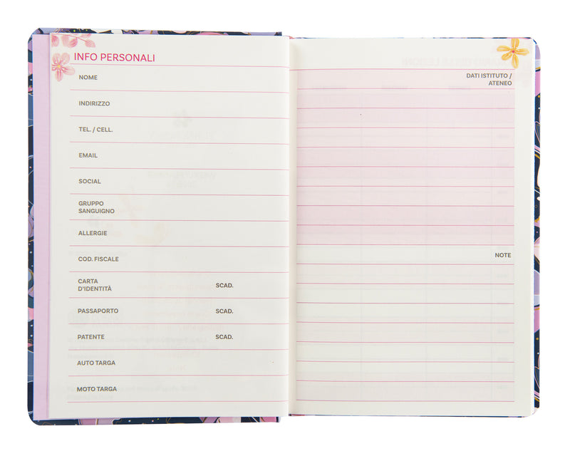 Agenda Settimanale 13 Mesi Turnowsky Dark Flowers