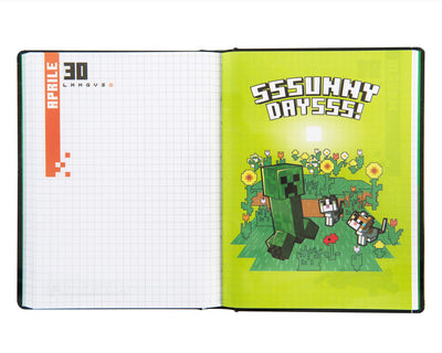Diario 12 Mesi 25/26 Standard Non Datato Pixel Minecraft Black