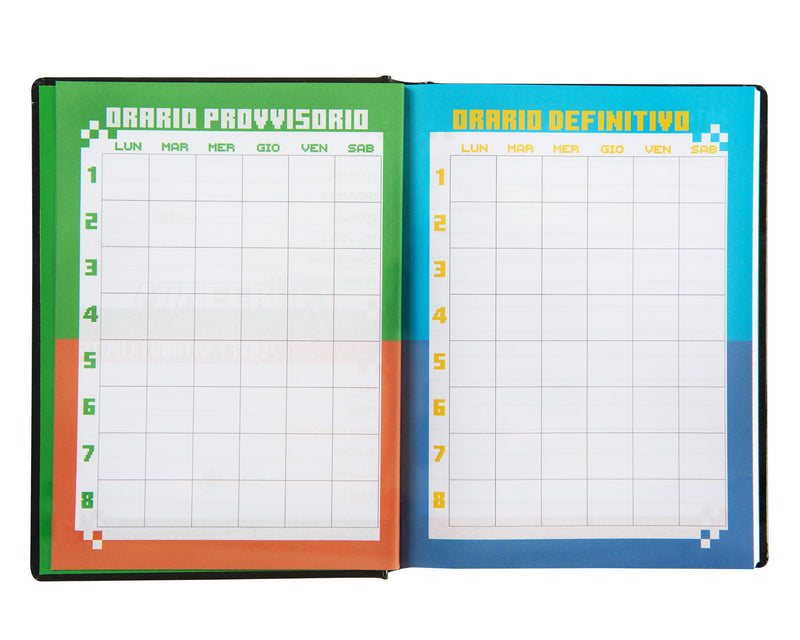 Diario 12 Mesi 25/26 Standard Non Datato Pixel Minecraft Black