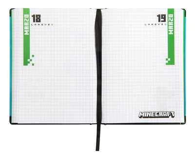 Diario 12 Mesi 25/26 Standard Non Datato Pixel Minecraft Blu