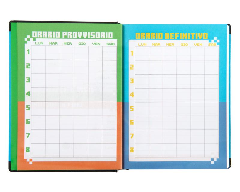 Diario 12 Mesi 25/26 Standard Non Datato Pixel Minecraft Blu