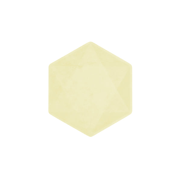 Piatto Dolce Biocompostabile Esagonale Giallo 16 x 13,5 - 6 pezzi