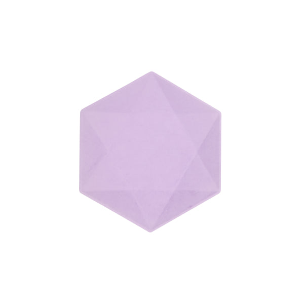 Piatto Dolce Biocompostabile Esagonale Viola 16 x 13,5 - 6 pezzi