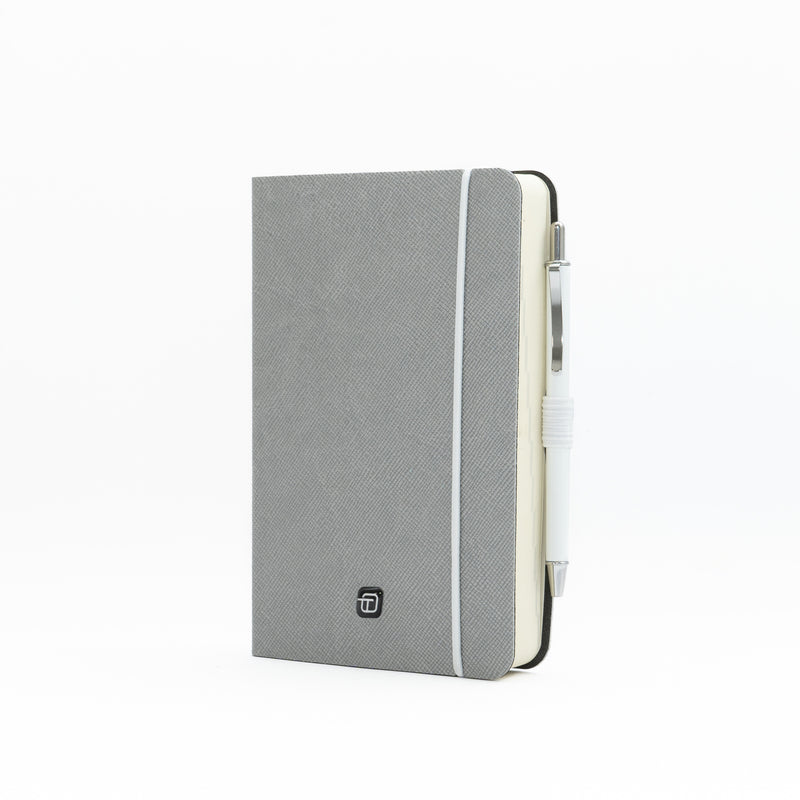 Agenda 12 Mesi Intempo Cartesio Giornaliera in Similpelle con Elastico e Penna Grigio 9 x 14 cm - 2026
