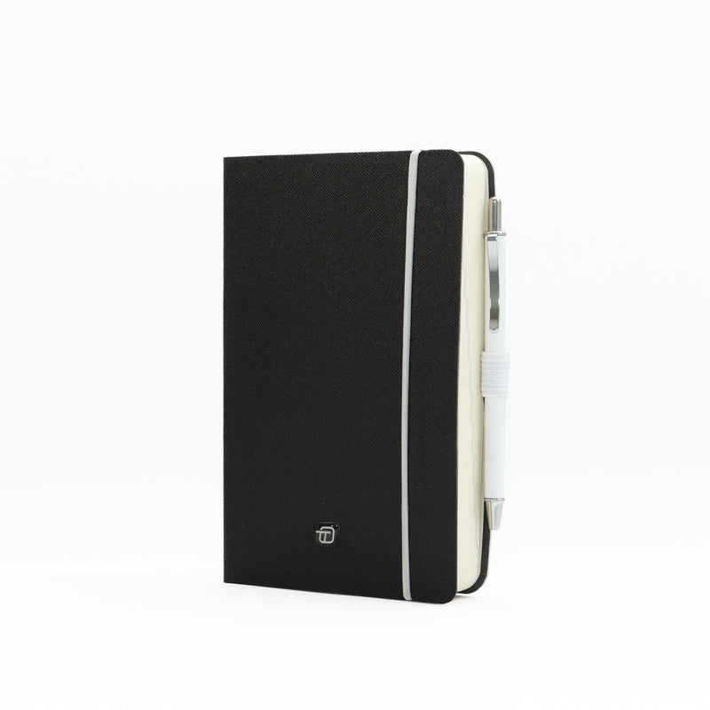 Agenda 12 Mesi Intempo Cartesio Giornaliera in Similpelle con Elastico e Penna Nero 9 x 14 cm - 2026