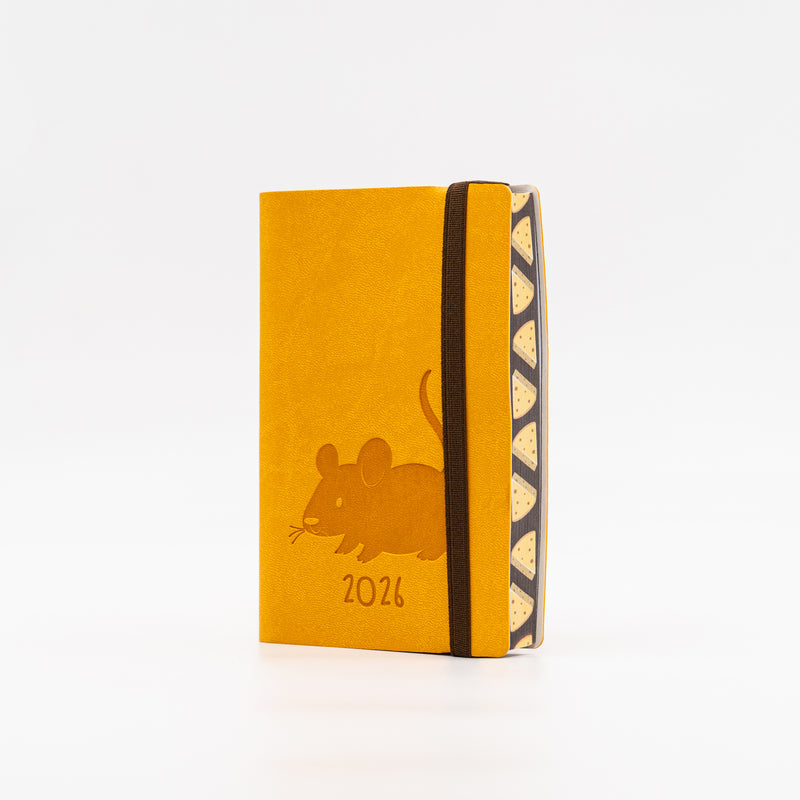 Agenda 12 Mesi Intempo Zooland Giornaliera in Similpelle con Elastico Giallo Oro 10 x 15 cm - 2026