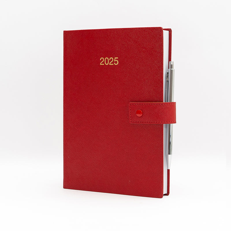 Agenda 12 Mesi Giornaliera Classic in Similpelle Rosso con Laccio 15 x 21 cm