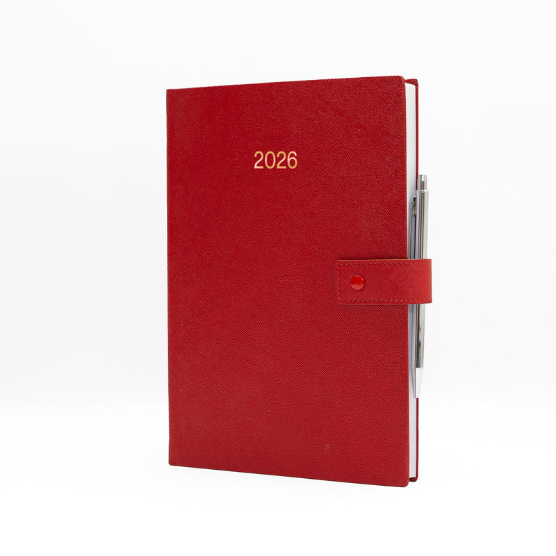 Agenda 12 Mesi Giornaliera Intempo Classic 2026 in Similpelle con Laccio Rosso 17 x 24 cm