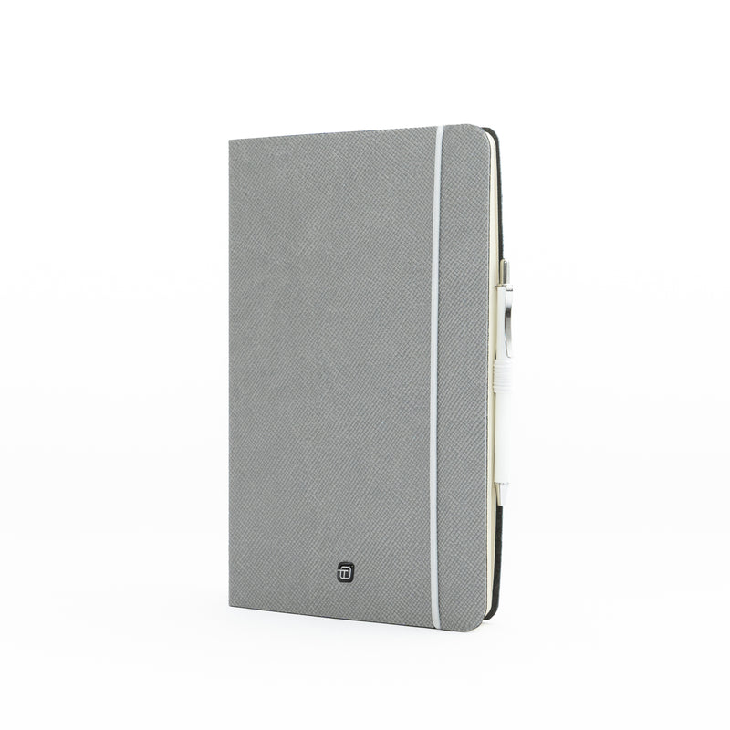 Agenda 12 Mesi Intempo Cartesio Settimanale in Similpelle con Elastico e Penna Grigio 13 x 21 cm - 2026