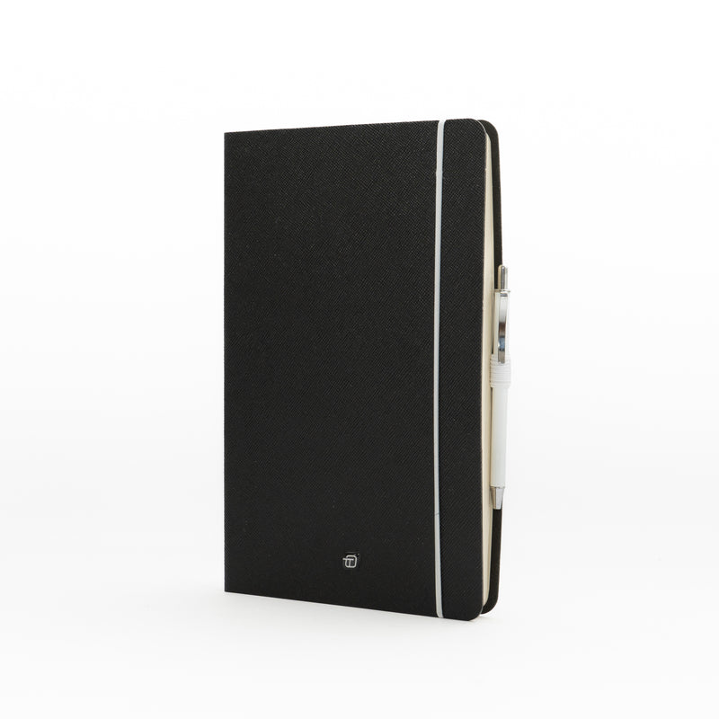 Agenda 12 Mesi Intempo Cartesio Settimanale in Similpelle con Elastico e Penna Nero 13 x 21 cm - 2026
