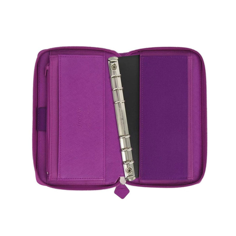 Organizer Filofax Non Datato Saffiano Compact con Zip Lampone