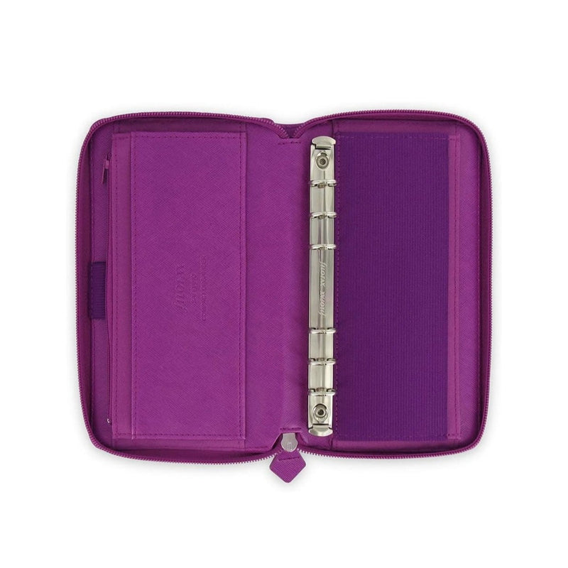 Agenda Organizer Settimanale 12 Mesi Filofax Saffiano Compact con Zip Lampone