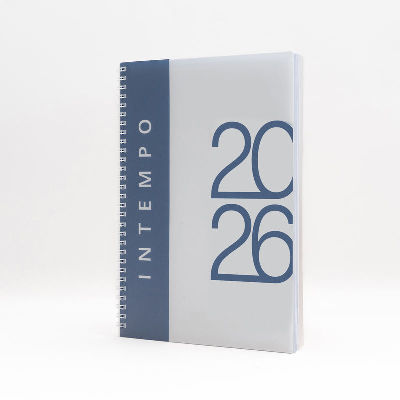 Agenda 12 Mesi Giornaliera 2026 Intempo Poliplan Spiralata con Copertina in PPL Bianco 21 x 30 cm