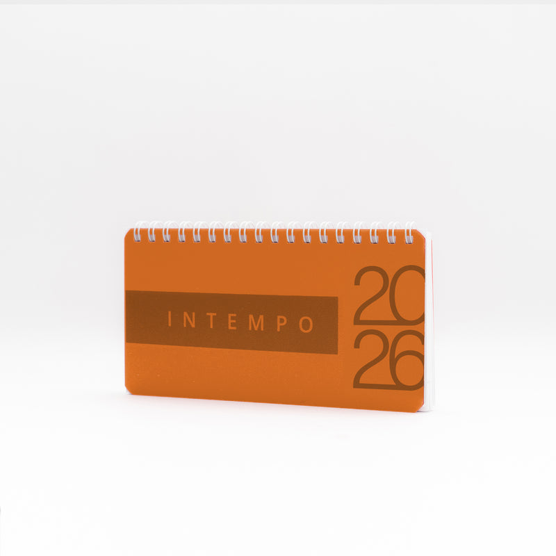 Agenda 12 Mesi Settimanale Intempo Poliplan 2026 Spiralata Tascabile in PPL Arancio 16 x 8 cm